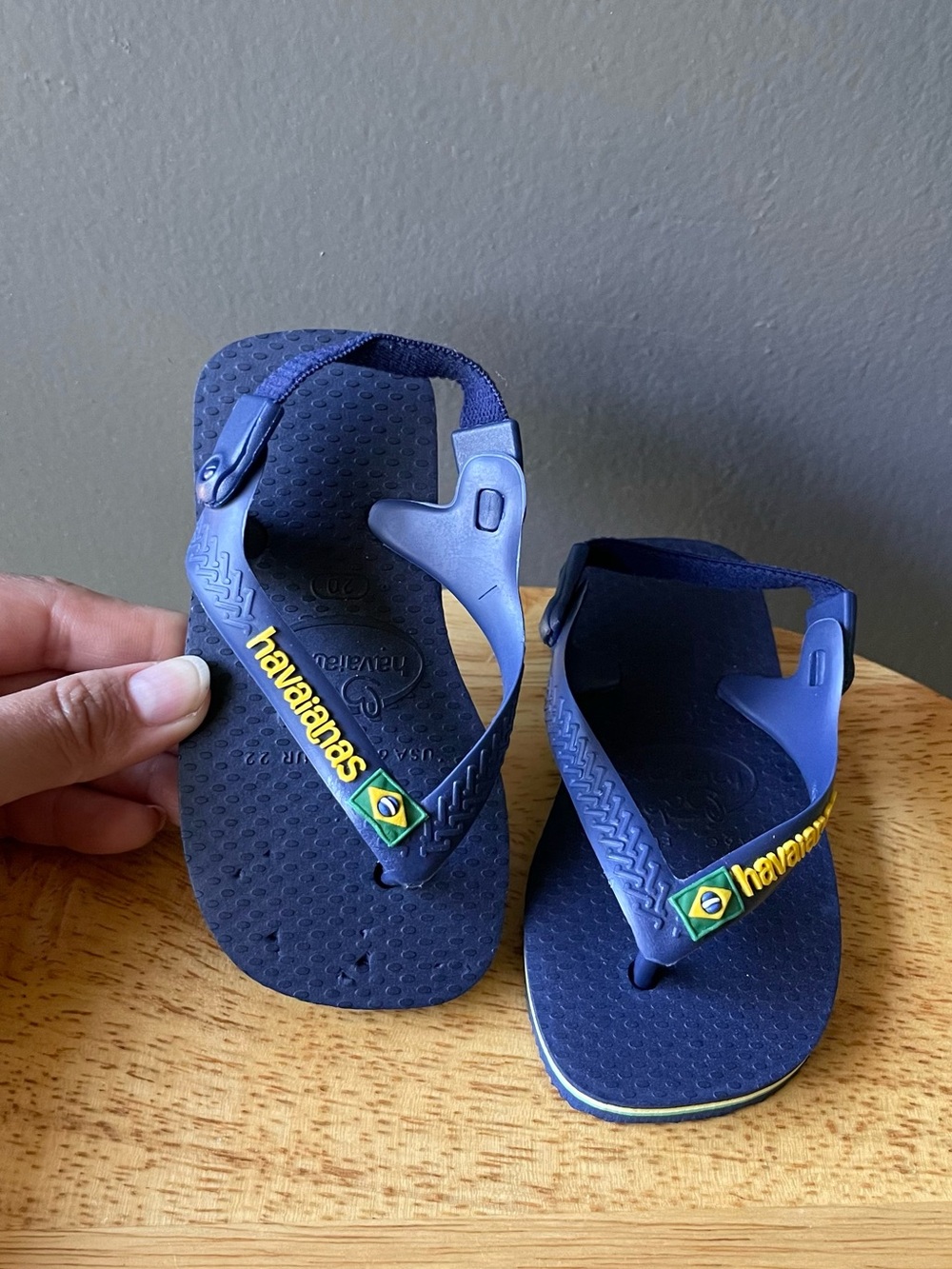 Havaianas Baby Blue Yellow Brazil Logo Flip Flop Sandals